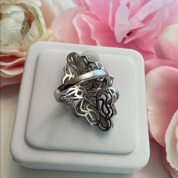 STERLING & DIAMOND RING - Picture 3 of 10